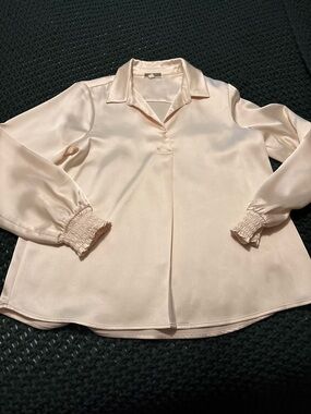 Silky Cream Collared Blouse